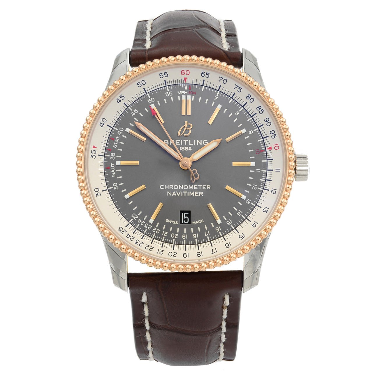  Shop Authentic Breitling Navitimer 1 Automatic 41mm Brown Dial Brown Leather Strap Mens Watch - U17326211M1P2 - Luxxuri