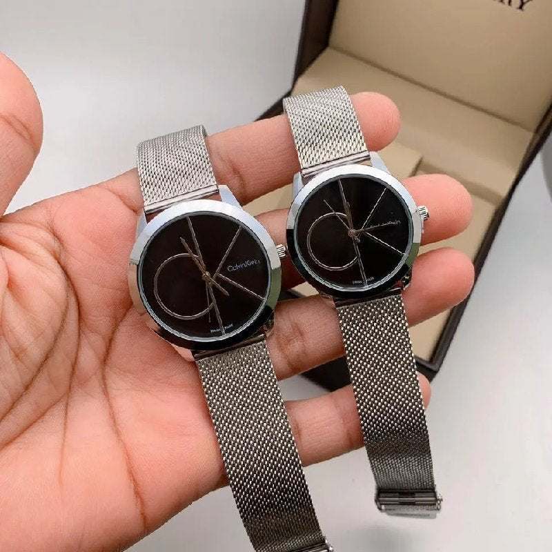  Shop Authentic Calvin Klein Minimal Black Dial Silver Mesh Bracelet Watch for Women - K3M22123 - Luxxuri