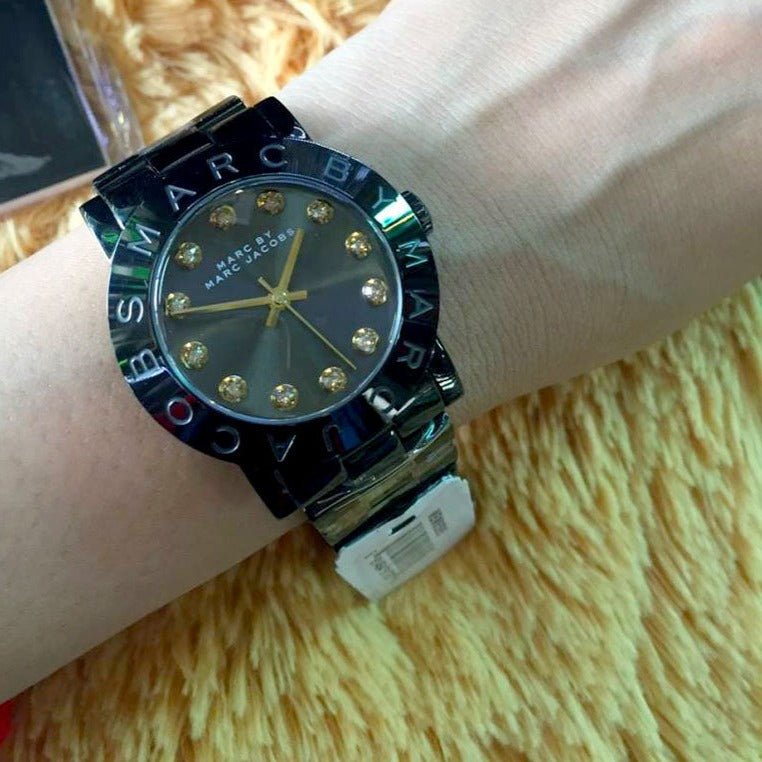  Shop Authentic Marc Jacobs Amy Black Dial Black Steel Strap Watch for Women - MBM8595 - Luxxuri