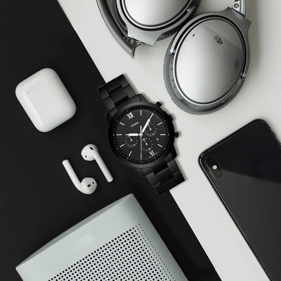  Shop Authentic Fossil Neutra Chronograph Black Dial Black Steel Strap Watch for Men - FS5474 - Luxxuri