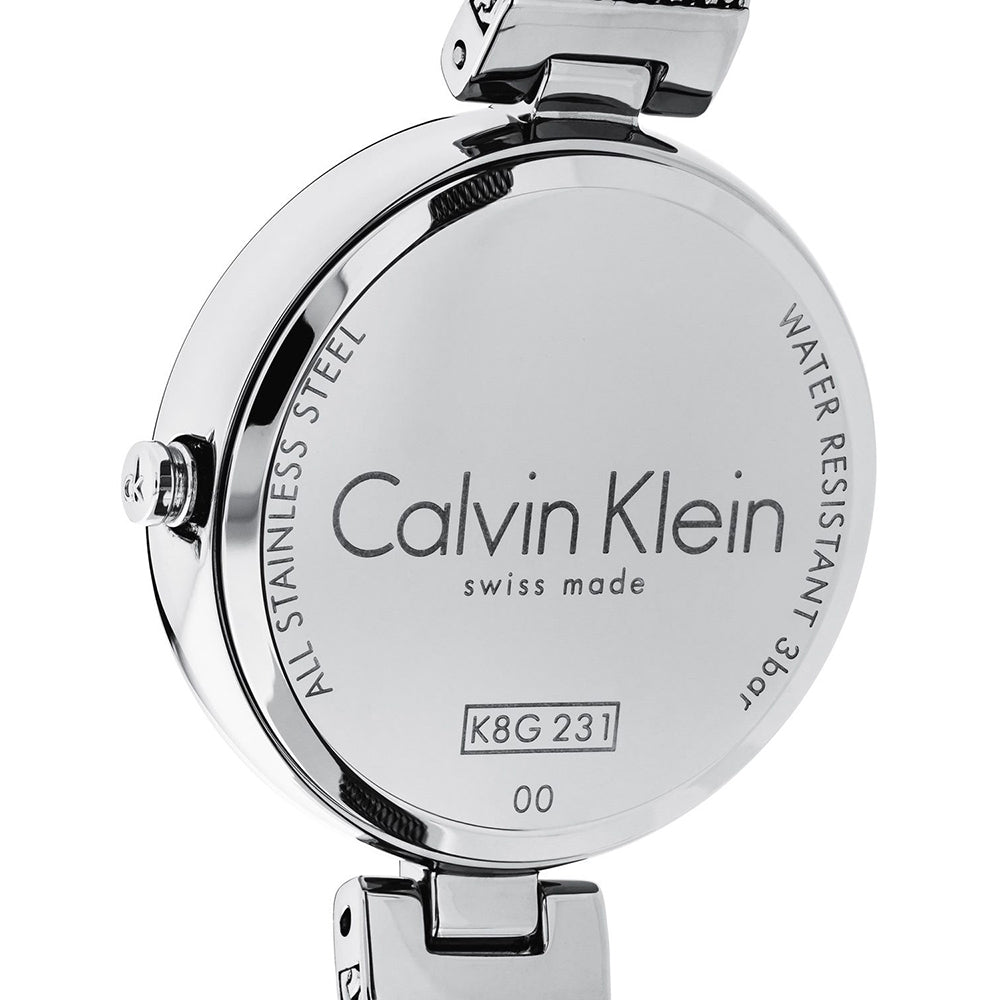  Shop Authentic Calvin Klein Authentic Black Dial Silver Mesh Bracelet Watch for Women - K8G23121 - Luxxuri