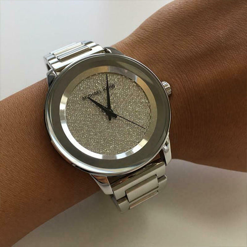  Shop Authentic Michael Kors Kinley Diamond Pave Silver Dial Silver Steel Strap Watch for Women - MK5996 - Luxxuri