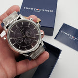  Shop Authentic Tommy Hilfiger Harrison Quartz Grey Dial Silver Mesh Bracelet Watch for Men - 1790877 - Luxxuri