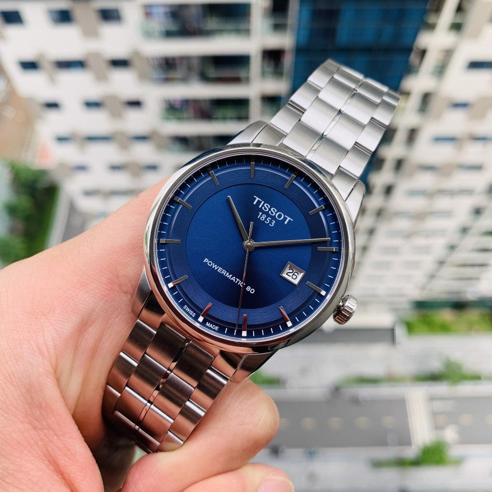  Shop Authentic Tissot Luxury Powermatic 80 Blue Dial Silver Steel Strap Watch For Men - T086.407.11.041.00 - Luxxuri