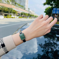  Shop Authentic Daniel Wellington Quadro Pressed Melrose Emerald Green Dial Black Leather Strap Watch For Women - DW00100446 - Luxxuri