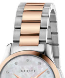  Shop Authentic Gucci G Timeless Diamonds Mother of Pearl Dial Two Tone Steel Strap Watch For Women - YA126544 - Luxxuri