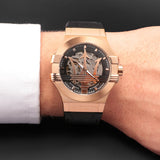  Shop Authentic Maserati Potenza Automatic Skeleton Black Dial Black Leather Strap Watch For Men - R8821108039 - Luxxuri