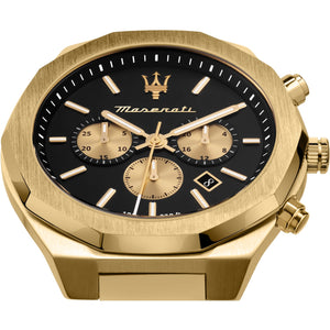  Shop Authentic Maserati Stile 45mm Chronograph Black Dial Gold Steel Strap Watch For Men - R8873642001 - Luxxuri