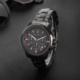  Shop Authentic Maserati Successo 44mm Black Dial Black Steel Strap Watch For Men - R8873621014 - Luxxuri