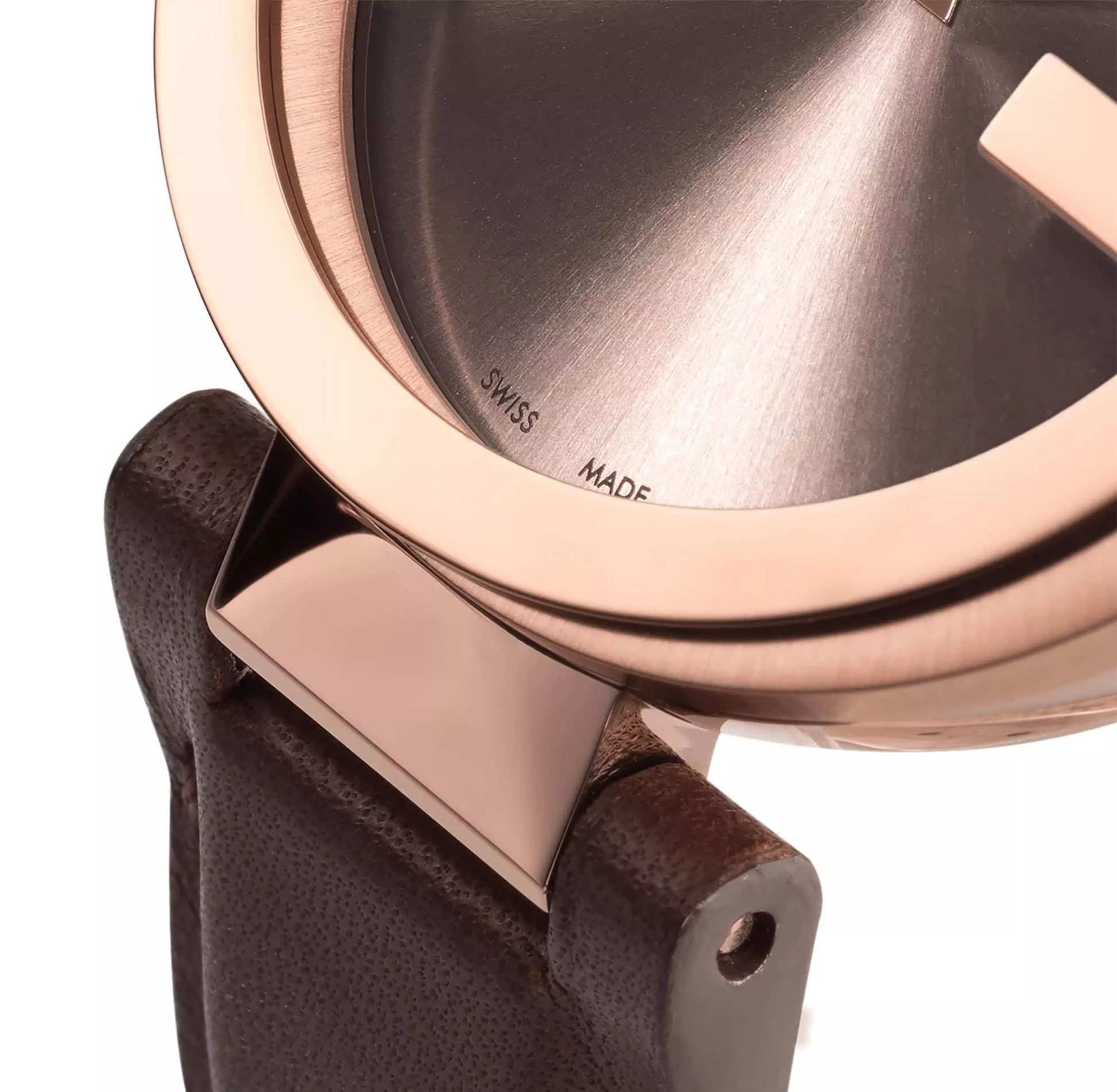  Shop Authentic Gucci Interlocking Brown Dial Brown Leather Strap Watch For Women - YA133309 - Luxxuri