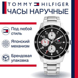  Shop Authentic Tommy Hilfiger Jimmy Multifunction Black Dial Silver Steel Strap Watch For Men  - 1791950 - Luxxuri