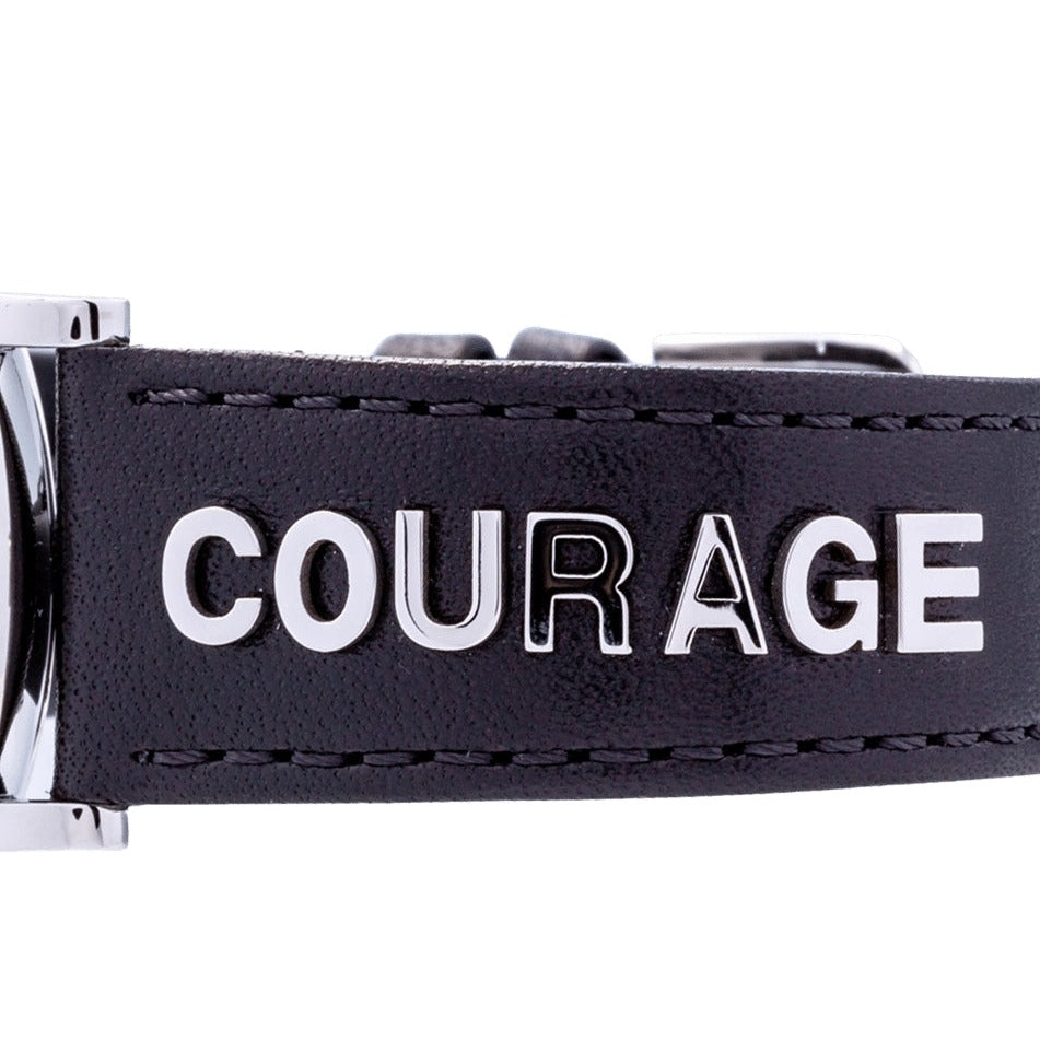  Shop Authentic Versace V-Circle Black Manifesto Courage Quartz Silver Dial Black Leather Strap Watch for Men - VBQ080017 - Luxxuri