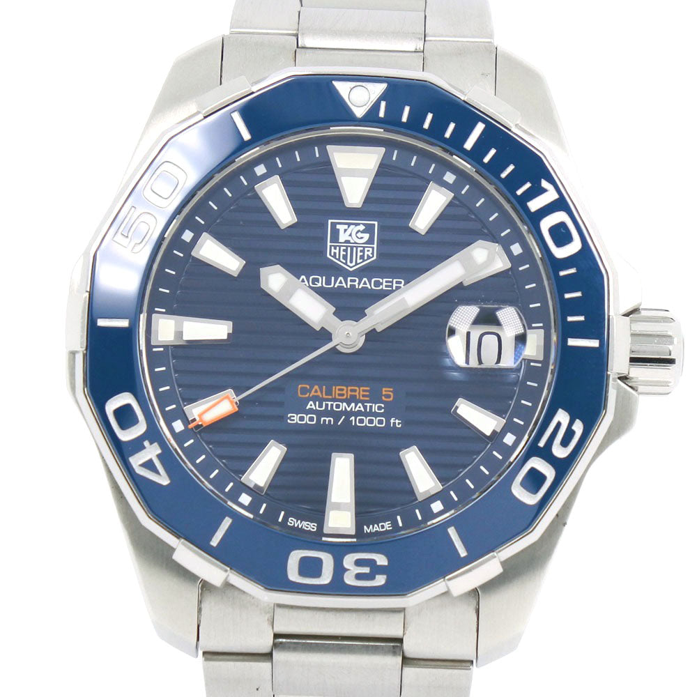  Shop Authentic Tag Heuer Aquaracer Calibre 5 Blue Dial Silver Steel Strap Watch for Men - WAY211C.BA0928 - Luxxuri