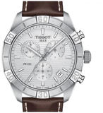  Shop Authentic Tissot PR 100 Sport Quartz Chronograph Silver Dial Brown Leather Strap Watch For Men - T101.617.16.031.00 - Luxxuri