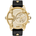  Shop Authentic Diesel Mr Daddy Gold Dial Black Leather Strap Watch For Men - DZ7363 - Luxxuri