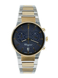  Shop Authentic Salvatore Ferragamo Sapphire Chrono Blue Dial Two Tone Steel Strap Watch for Men - SFME00521 - Luxxuri