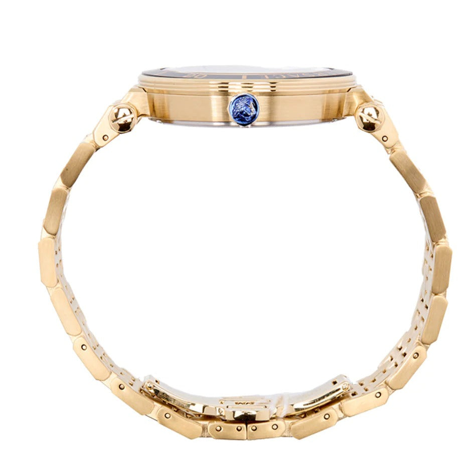  Shop Authentic Versace Greca Sport Quartz Black Dial Gold Steel Strap Watch for Men - VEZ300721 - Luxxuri