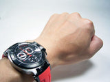  Shop Authentic Tissot T Race Chronograph Black Dial Red Rubber Strap Watch for Men - T048.417.27.057.01 - Luxxuri