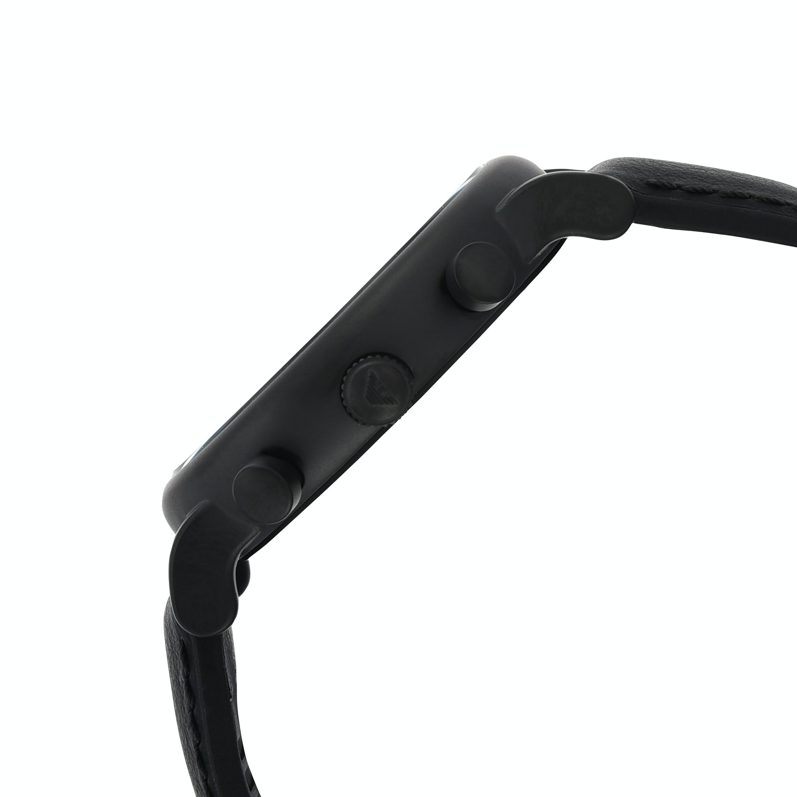 Emporio Armani Luigi Chronohraph Black Dial Black Leather Strap Watch For Men - AR1970