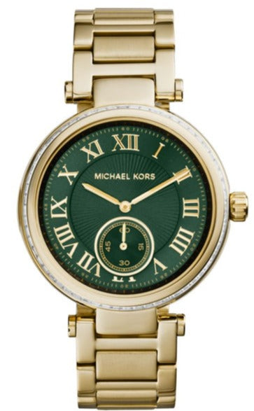  Shop Authentic Michael Kors Skylar Green Dial Gold Steel Strap Watch for Women - MK6065 - Luxxuri