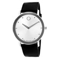  Shop Authentic Movado Sapphire Silver Dial Black Leather Strap Watch for Men - 606694 - Luxxuri