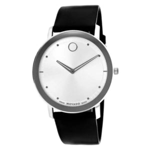  Shop Authentic Movado Sapphire Silver Dial Black Leather Strap Watch for Men - 606694 - Luxxuri