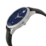  Shop Authentic Movado 1881 Automatic Blue Dial Black Leather Strap Watch For Men - 606874 - Luxxuri