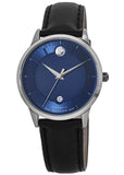 Shop Authentic Movado 1881 Automatic Blue Dial Black Leather Strap Watch For Men - 606874 - Luxxuri