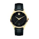  Shop Authentic Movado 1881 Automatic Black Dial Black Leather Strap Watch For Men - 606875 - Luxxuri