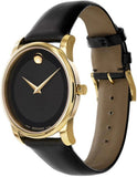  Shop Authentic Movado Museum Black Dial Black Leather Strap Watch For Men - 606876 - Luxxuri