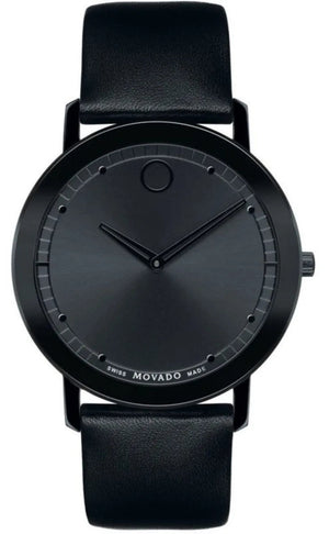  Shop Authentic Movado Sapphire Black Dial Black Leather Strap Watch for Men - 606884 - Luxxuri
