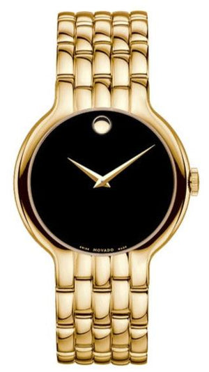  Shop Authentic Movado Veturi Quartz Black Dial Gold Steel Strap Watch for Men - 0606934 - Luxxuri
