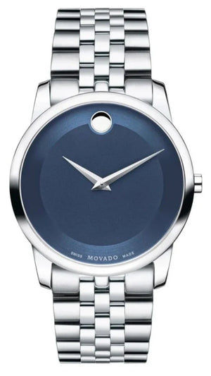  Shop Authentic Movado Museum Classic Blue Dial Silver Steel Strap Watch for Men - 606982 - Luxxuri