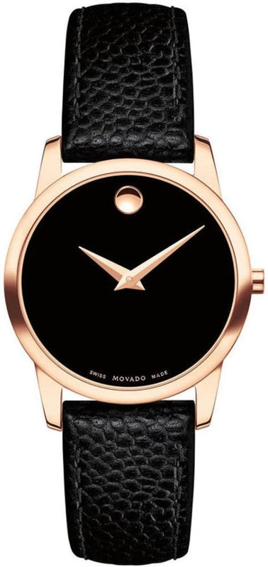  Shop Authentic Movado Museum Classic Black Dial Black Leather Strap Watch For Women - 607061 - Luxxuri