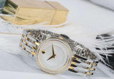  Shop Authentic Movado Esperanza Mother of Pearl Dial Two Tone Steel Strap Watch For Women - 0607085 - Luxxuri