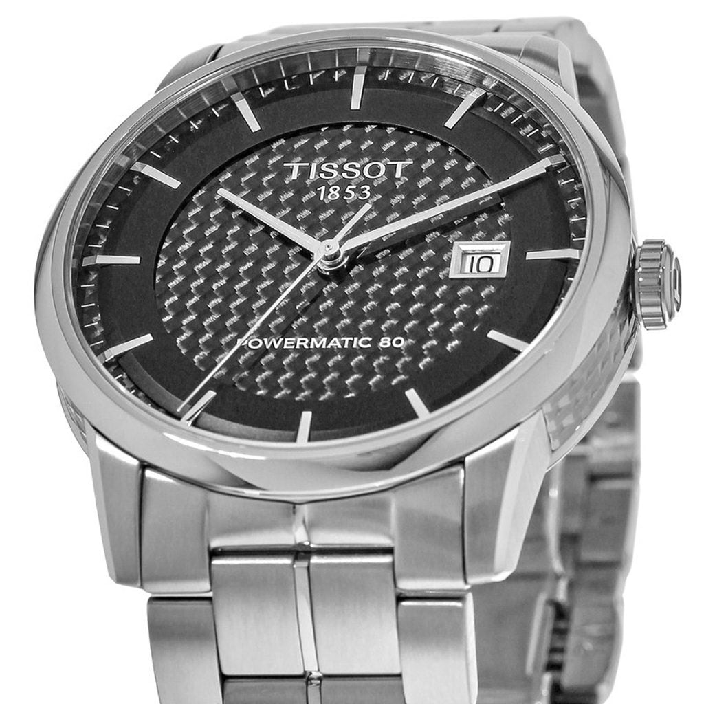  Shop Authentic Tissot Luxury Powermatic 80 Black Dial Silver Steel Strap Watch for Men - T086.407.11.201.02 - Luxxuri