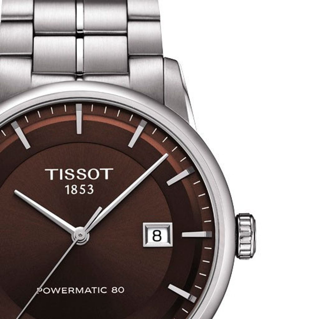  Shop Authentic Tissot Luxury Powermatic 80 Brown Dial Silver Steel Strap Watch For Men - T086.407.11.291.00 - Luxxuri