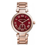  Shop Authentic Michael Kors Skylar Maroon Dial Rose Gold Steel Strap Watch for Women - MK6086 - Luxxuri