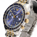  Shop Authentic Emporio Armani Tazio Chronograph Blue Dial Two Tone Stainless Steel Watch For Men - AR6088 - Luxxuri