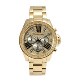  Shop Authentic Michael Kors Wren Chronograph Crystal Pave Gold Dial Gold Steel Strap Watch for Women - MK6095 - Luxxuri