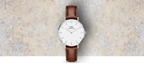  Shop Authentic Daniel Wellington Classic Petite St Mawes White Dial Brown Leather Strap Watch For Women - DW00100187 - Luxxuri