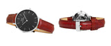  Shop Authentic Daniel Wellington Classic Petite St Mawes Black Dial Brown Leather Strap Watch For Women - DW00100181 - Luxxuri
