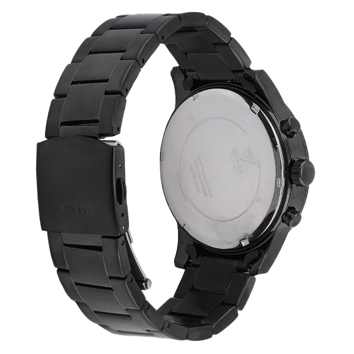  Shop Authentic Guess Atlas Chronograph Black Dial Black Steel Strap Watch For Men - W0668G5 - Luxxuri