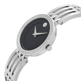  Shop Authentic Movado Esperanza 63 Diamonds Black Dial Silver Steel Strap Watch For Women - 0607052 - Luxxuri