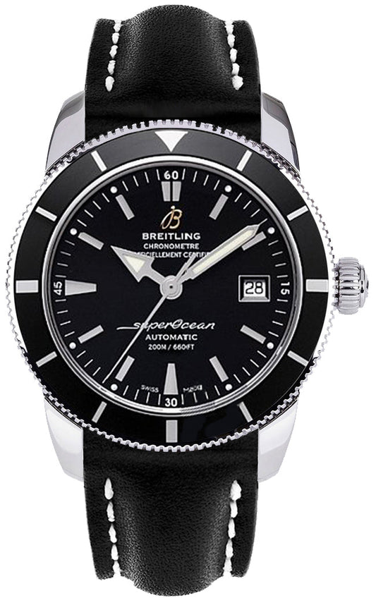  Shop Authentic Breitling Superocean Heritage 42mm Black Leather Strap Mens Watch - A1732124 - Luxxuri