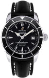  Shop Authentic Breitling Superocean Heritage 42mm Black Leather Strap Mens Watch - A1732124 - Luxxuri