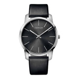  Shop Authentic Calvin Klein City Grey Dial Black Leather Strap Watch For Men - K2G21107 - Luxxuri