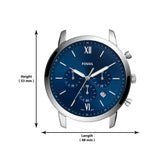  Shop Authentic Fossil Neutra Chronograph Blue Dial Silver Steel Strap Watch for Men - FS5792 - Luxxuri