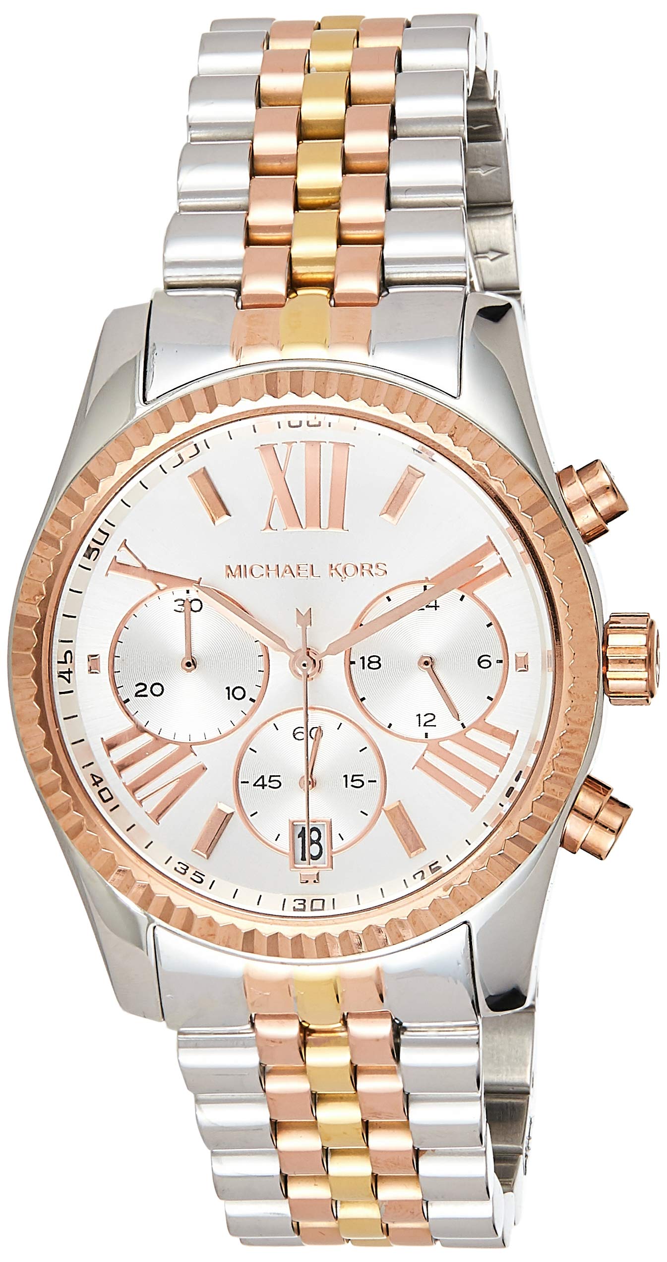  Shop Authentic Michael Kors Lexington Silver Dial Two Tone Steel Strap Watch for Women - MK5735 - Luxxuri