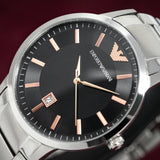  Shop Authentic Emporio Armani Renato Quartz Black Dial Silver Steel Strap Watch For Men - AR11179 - Luxxuri